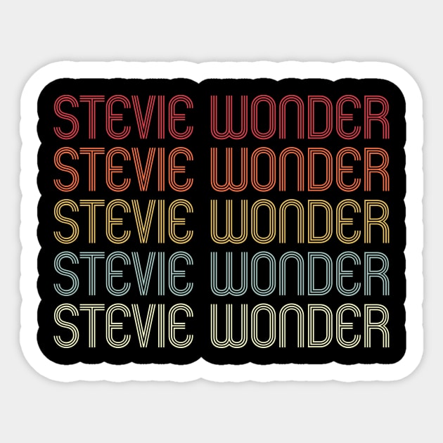 Retro Stevie Wordmark Repeat - Vintage Style Sticker by Realistic Flamingo